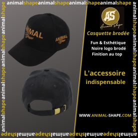 CASQUETTE ANIMAL SHAPE BRODEE - Noire logo Gold