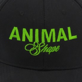 CASQUETTE ANIMAL SHAPE BRODEE - Noire logo Flashy Green